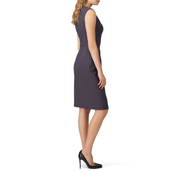 Rebecca Taylor Slate Gray Garbine Suiting Sleeveless Sheath Dress Size 6 - Picture 2 of 12